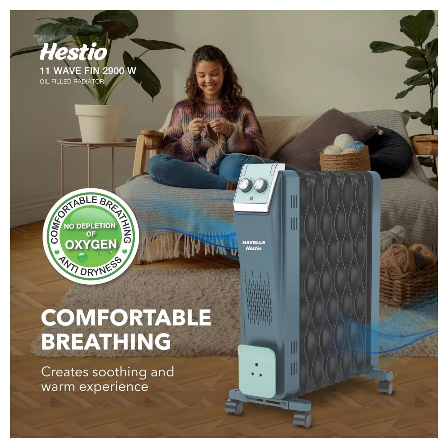 Comfortable Breathing with Havells Hestio 11 Wave Fin OFR