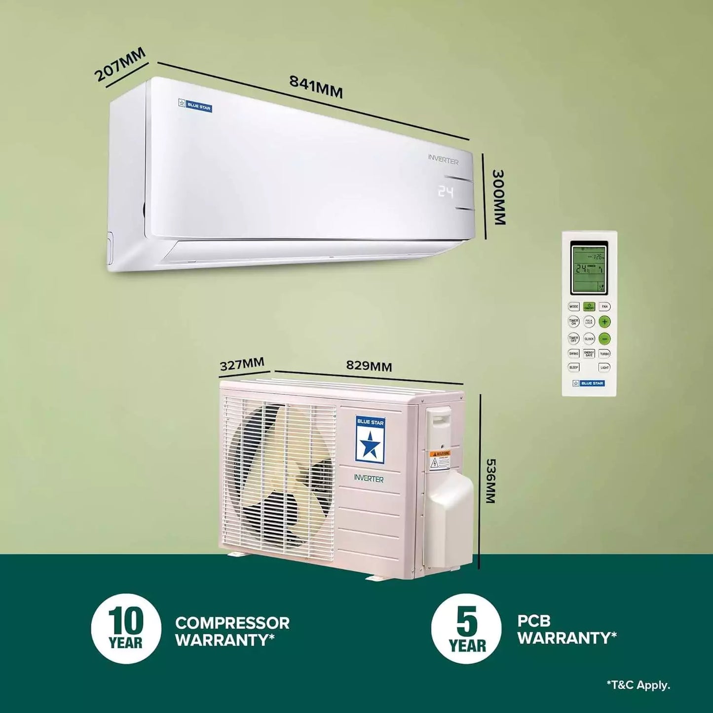 Blue Star 1.5 Ton 3 Star Inverter Split AC (ID318DKU)