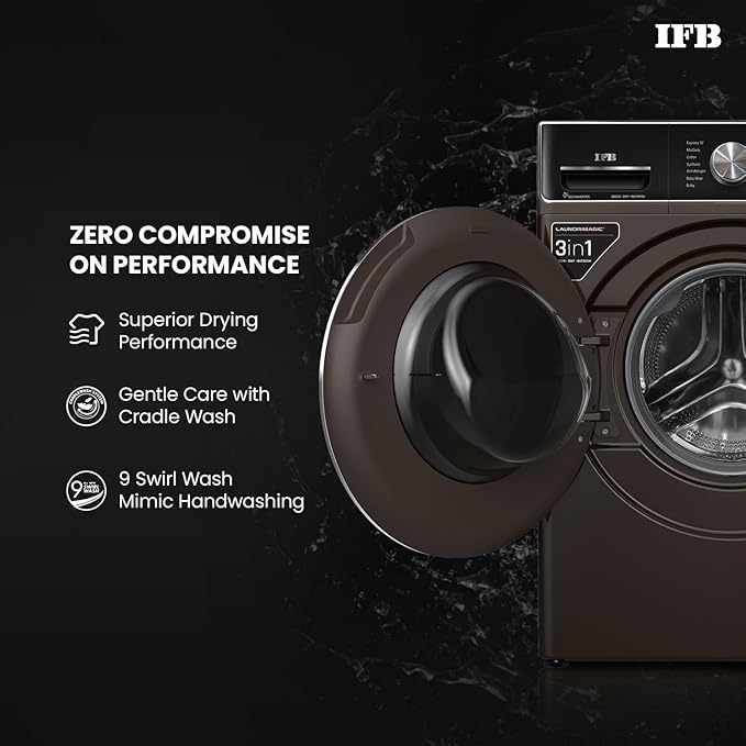 IFB 10 Kg/7 Kg/3 Kg 3-in-1, AI Powered, Fully Automatic Washer Dryer Refresher (IFB Laundrimagic®, EXECUTIVE PLUS ZXM, 9 Swirl Wash, Eco Inverter Technology, Mocha)