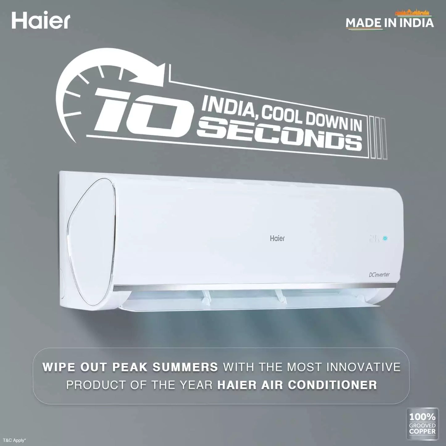 HAIER 3 Star 2 Ton Inverter Split Air Conditioner (HS24HD-AOW3BN)