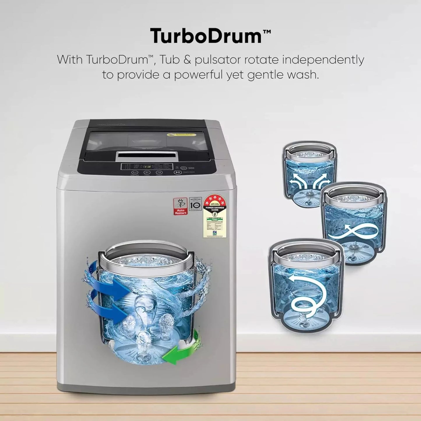 LG 7 Kg 5 Star Fully Automatic Top Loading Washing Machine with gentle wash