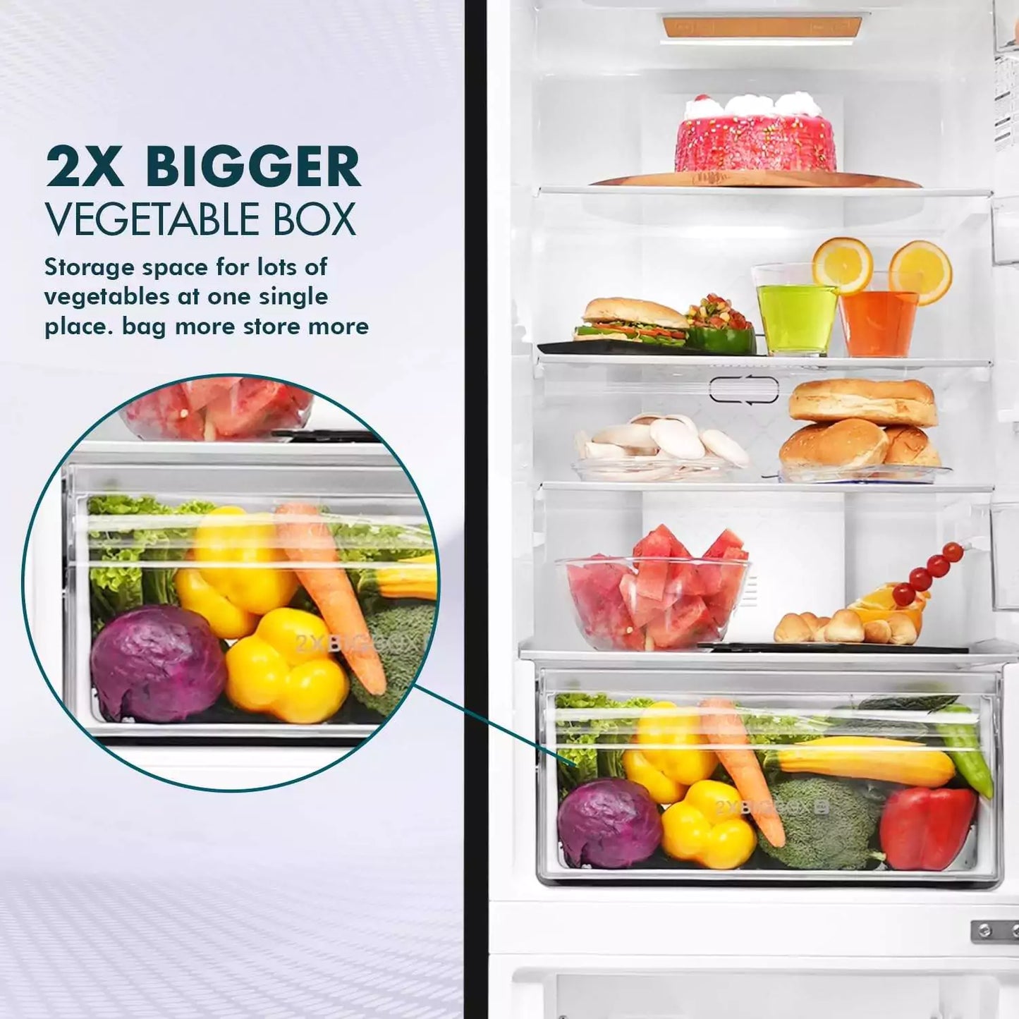 Haier 237 L, 2 Star Double Door Bottom Mount Refrigerator (HRB-2872BGB-P)