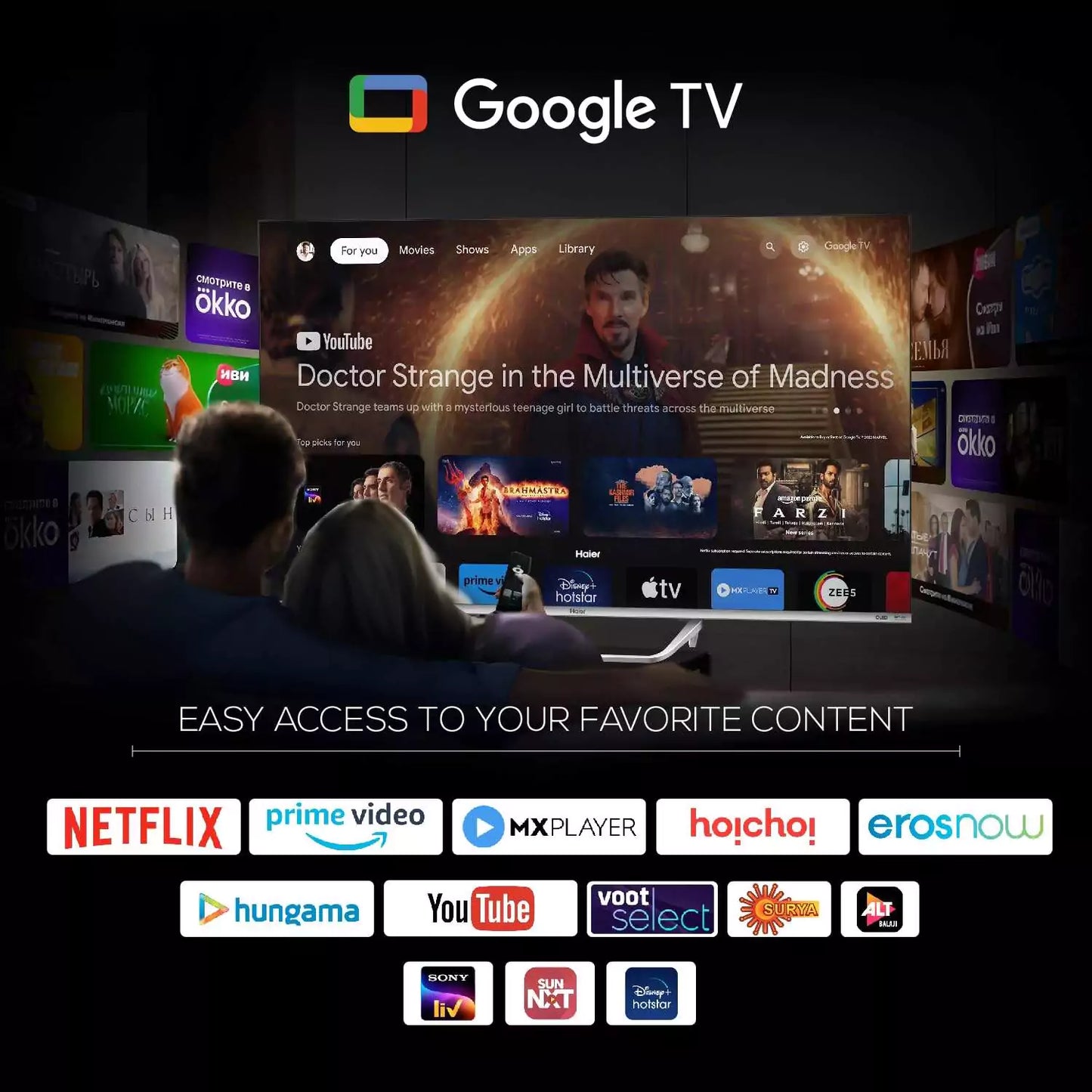 Haier 139 cm (55 inches) QLED -Smart Google TV 55S800QT (GREY)