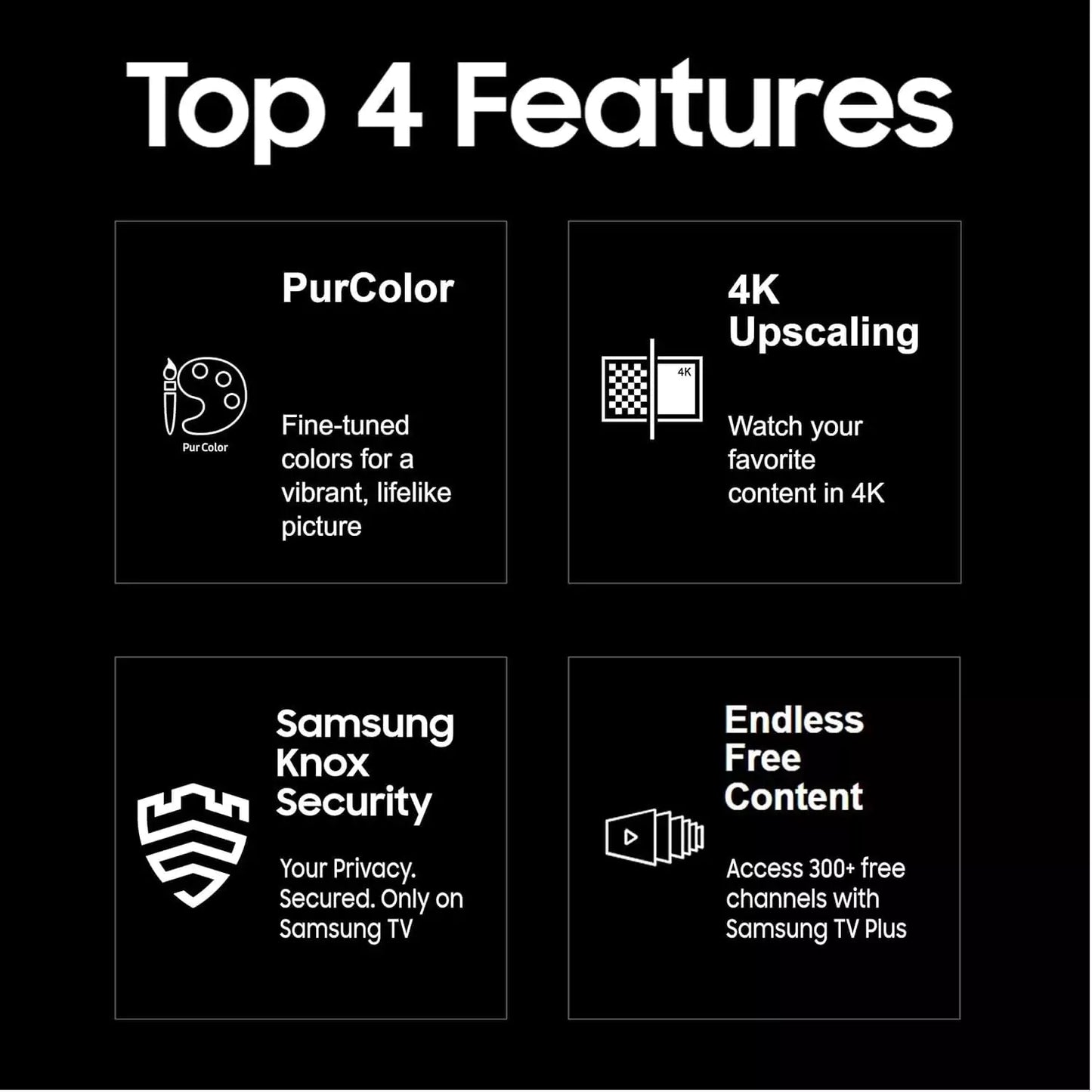 Samsung 138 cm (55 inches) D Series Crystal 4K Vivid Ultra HD Smart LED TV UA55DUE70BKLXL (Black)