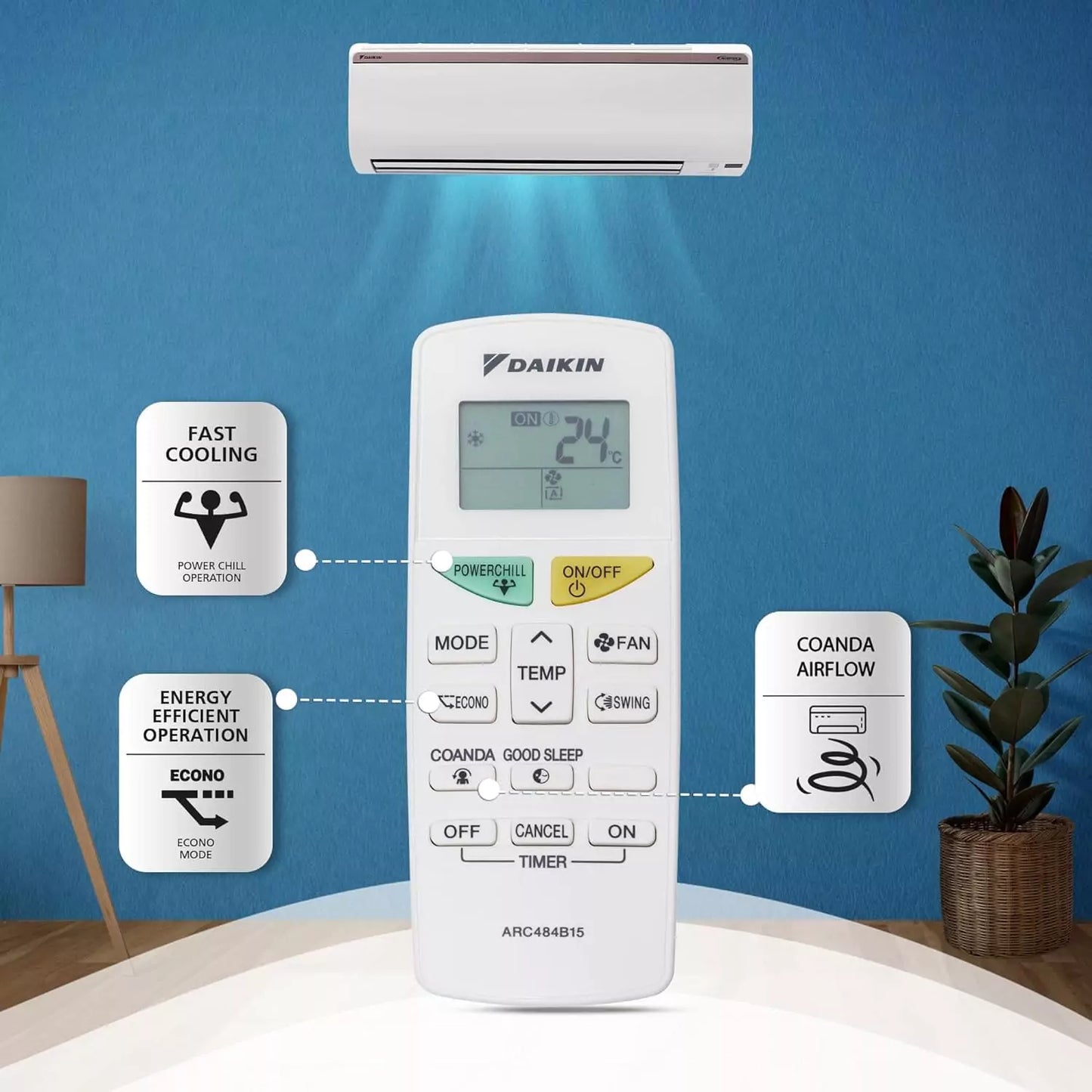 Daikin 1.5 Ton 3 Star Hot & Cold Inverter Split AC with coanda airflow