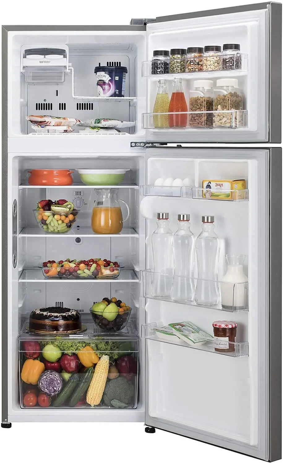 LG 291 L Frost Free Double Door 2 Star Refrigerator (Shiny Steel, GL-C322KPZY)