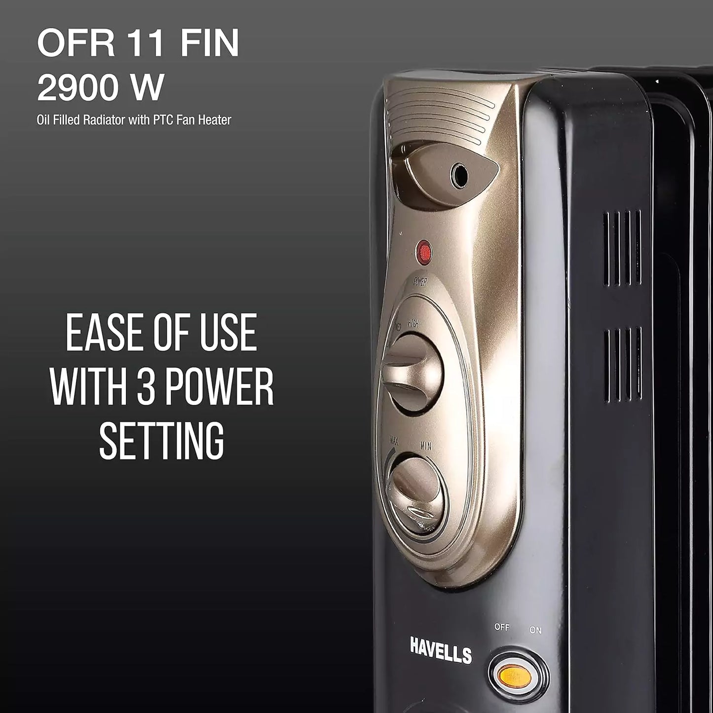Havells OFR 11 Fin OFR 2900 Watt With essy use