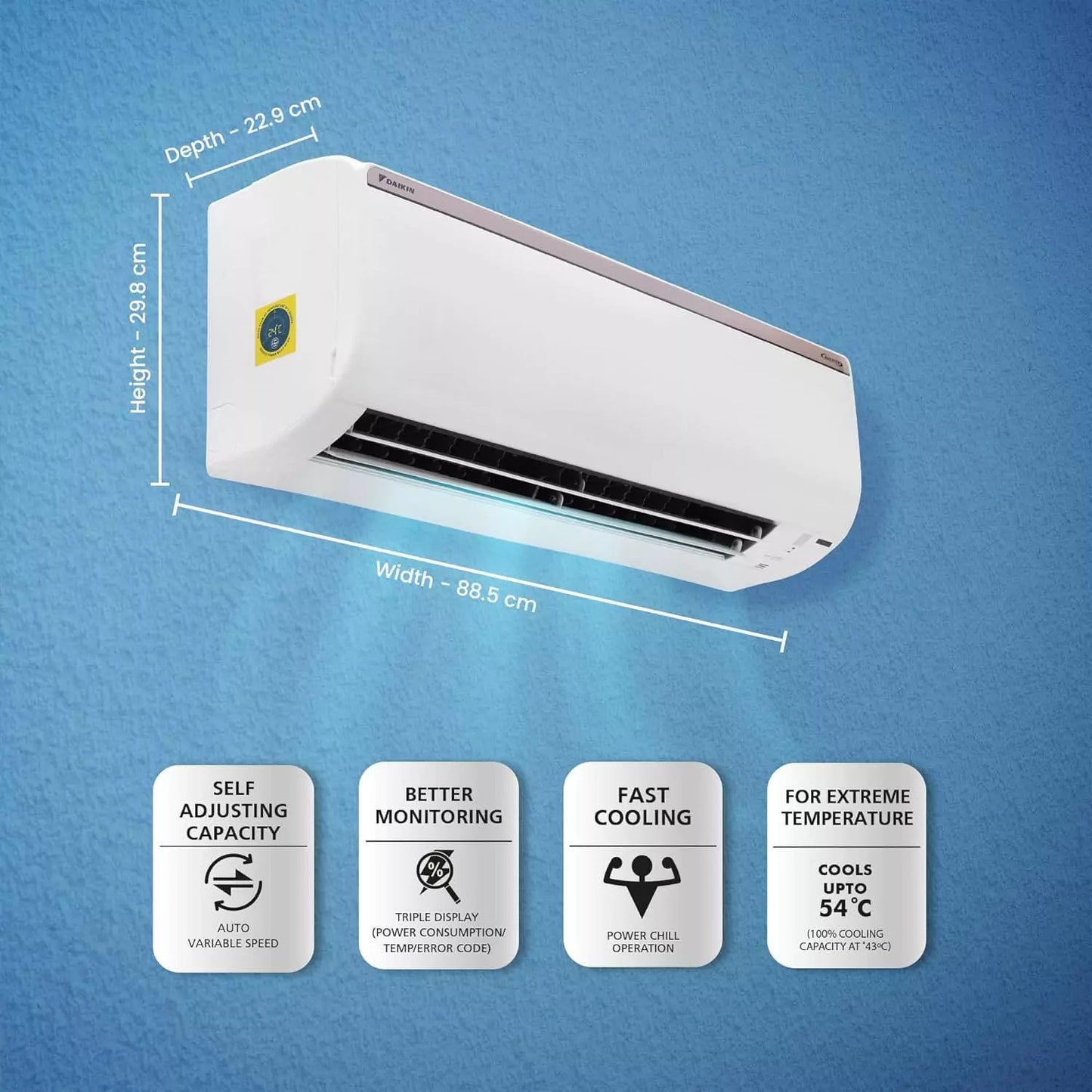 Daikin 1.5 Ton 3 Star Hot & Cold Inverter Split AC with self adjusting capacity