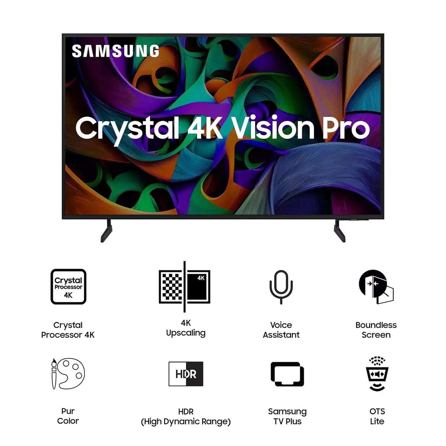 Samsung 108 cm (43 inches) Crystal 4K Vision Pro Ultra HD Smart LED TV UA43DUE76AKLXL (Black)