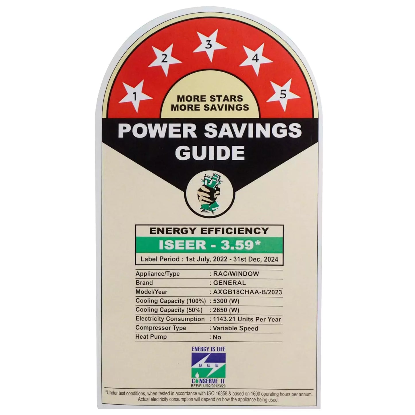 OGeneral CHAA Series 1.5 Ton 5 Star Inverter Window AC (2024 Model Copper AXGB18CHAA-B)