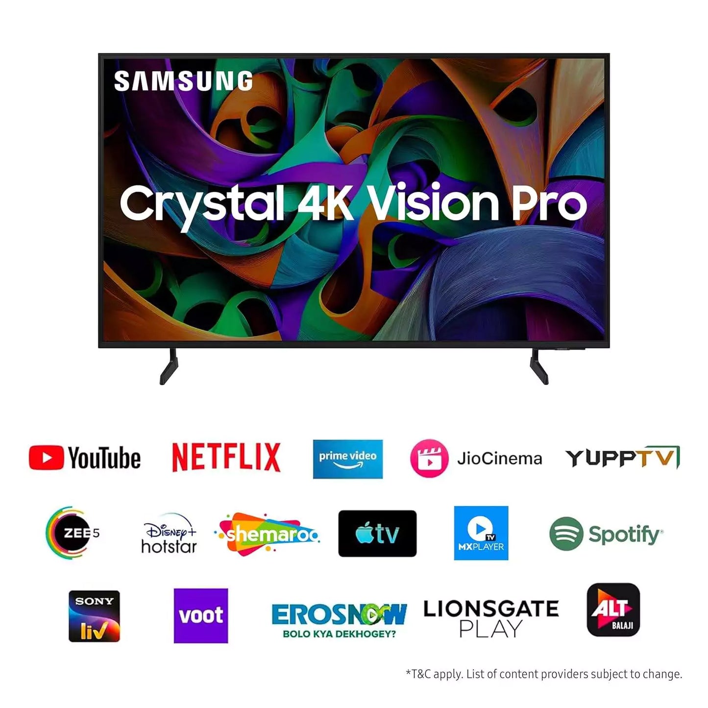Samsung 108 cm (43 inches) Crystal 4K Vision Pro Ultra HD Smart LED TV UA43DUE76AKLXL (Black)