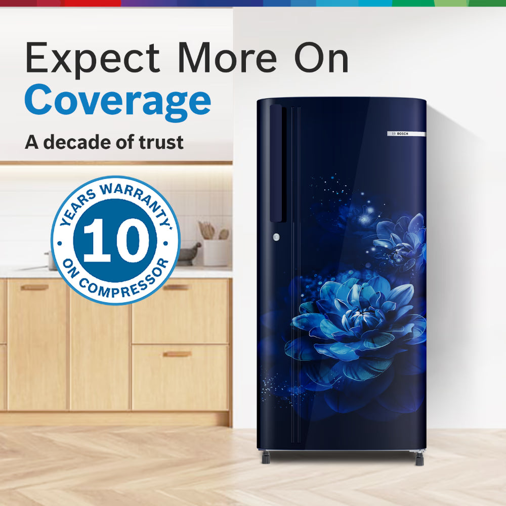 Bosch Series 2 185L Single Door Floral Blue Refrigerator (Model: COT18B21EI)