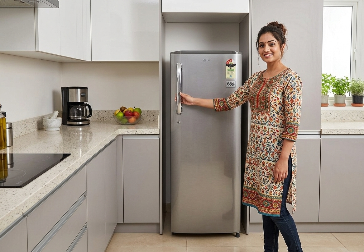 LG 261 L 3 Star Direct Cool Single Door Refrigerator, Shiny Steel, GLD2736YBPZ