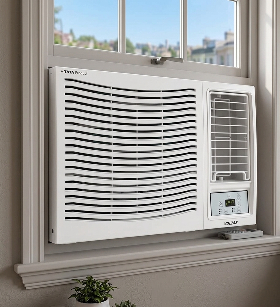 Voltas 1.5 Ton 3 Star Fixed Speed Window AC (Copper, Sleep Mode, Memory Restart, Anti Dust Filter, WAC 183 Vectra Prism-1, White)