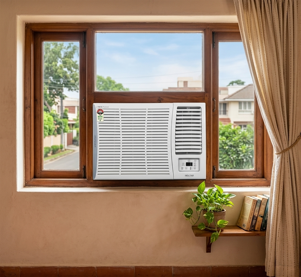 VOLTAS 185INV ELITE Convertible 1.5 Ton 5 Star Inverter Window AC with Anti Dust Filter (Copper Condenser, 4011566)