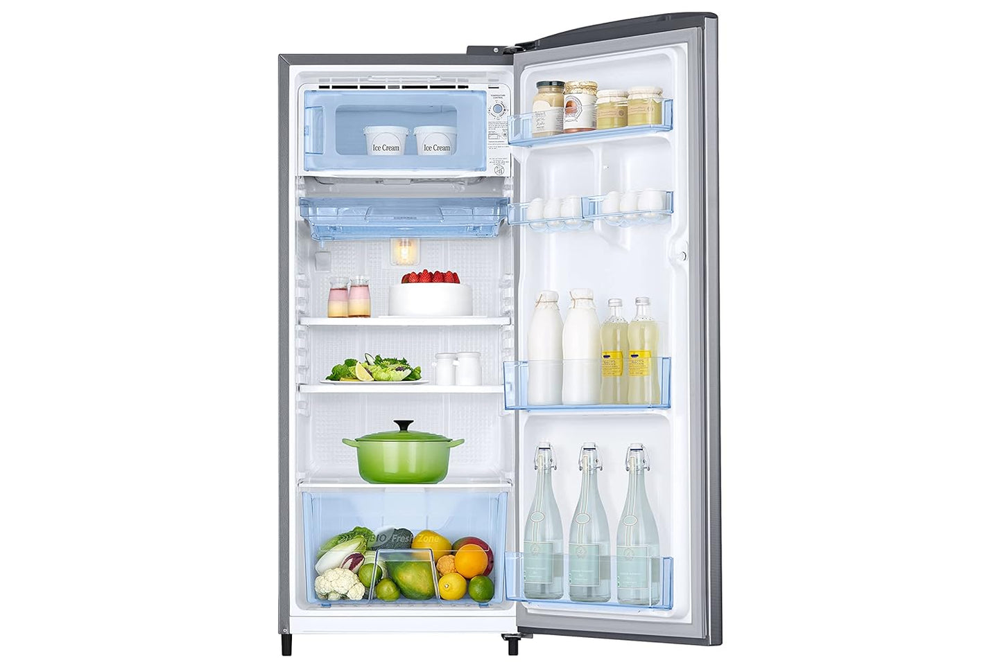Samsung 183 L, 2 Star, Digital Inverter, Direct-Cool Single Door Refrigerator (RR20H2712S8/NL, Silver, Elegant Inox, Single Touch Defrost, 2026 Model)
