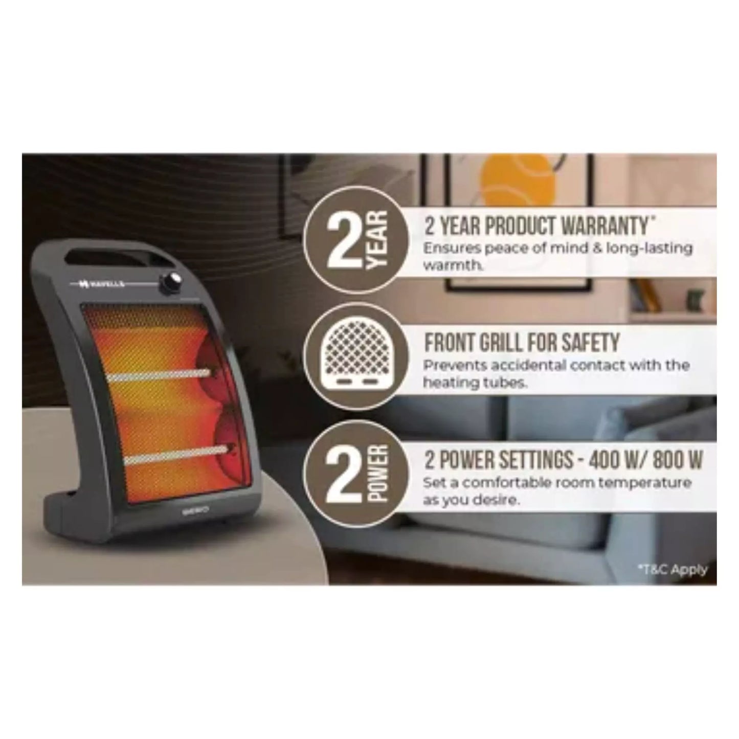 Bero Quartz Heater warranty - 2 years