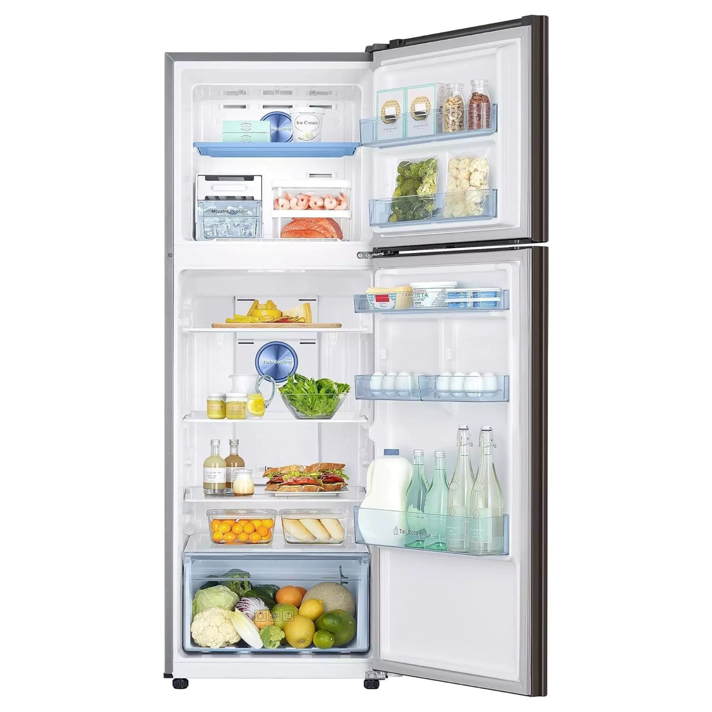 Samsung 322 Litres 2 Star Double Door Refrigerator : Premium Auto Defrost with powerful cooling and long lasting freshness