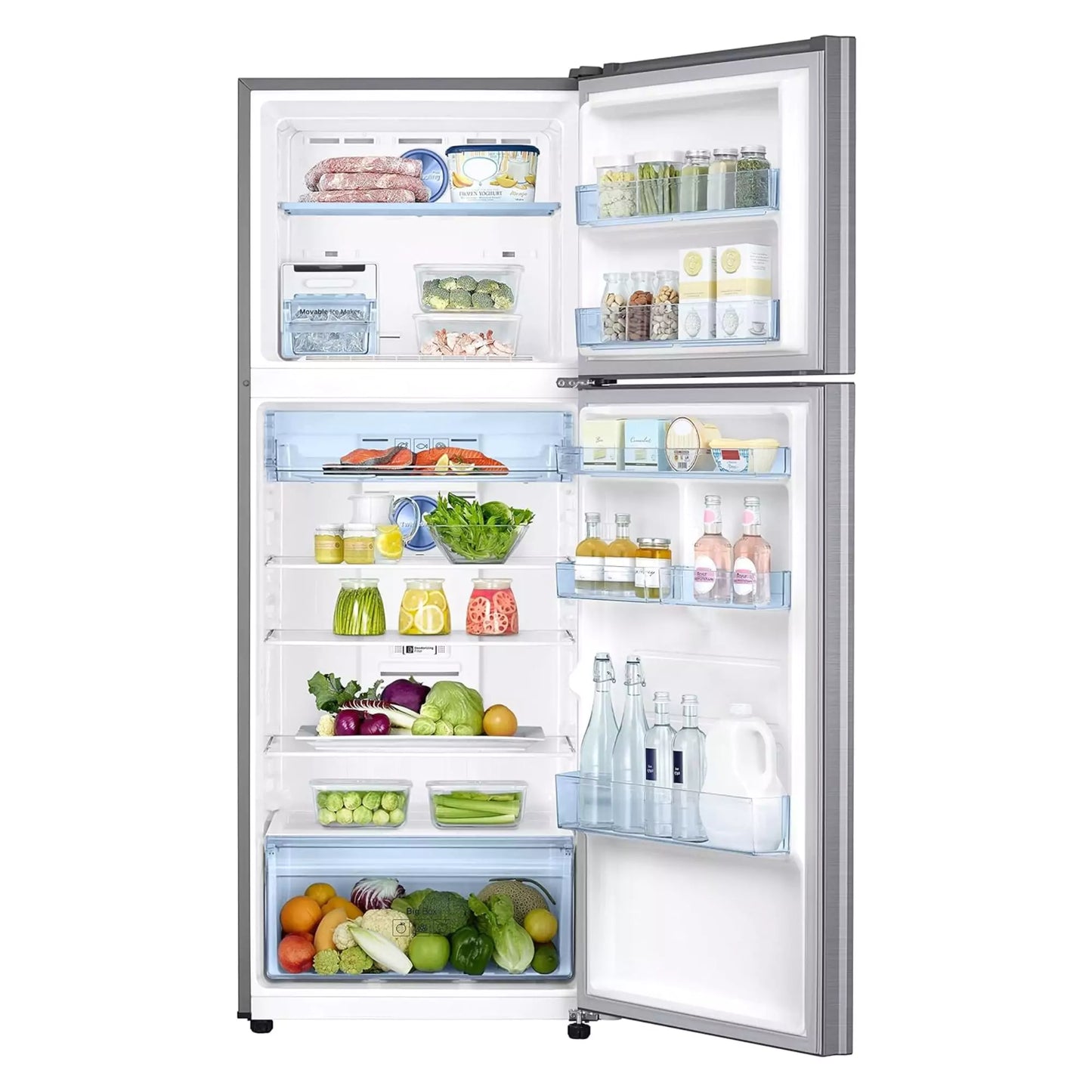 Samsung 363L 1 Star Double Door Refrigerator with Deodorizer Keep the inside of the refrigerator deodorized and preserve the original flavor and aroma of food for longer.