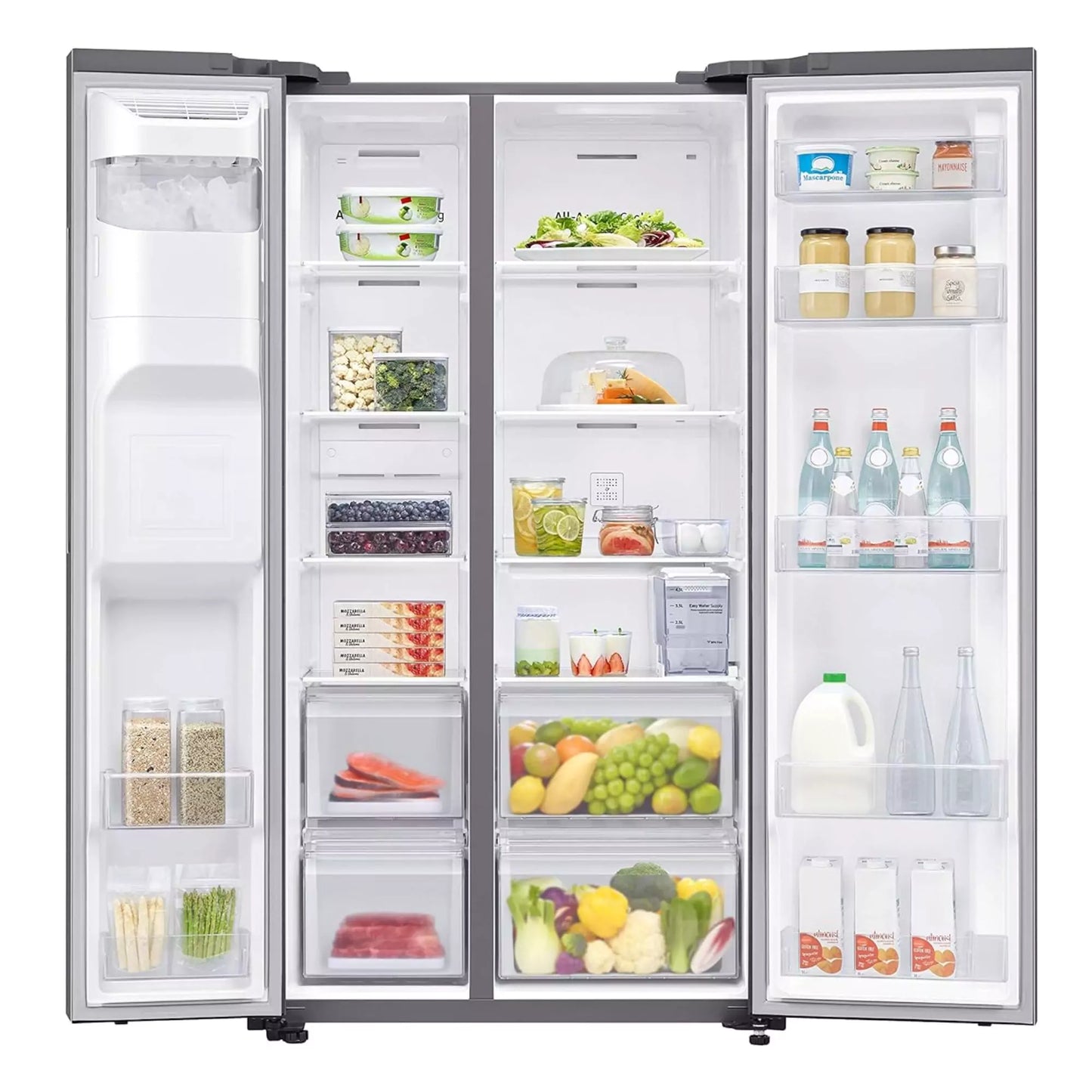 Samsung 676 L Side by Side Refrigerator with all-around Cooling system cools each compartment evenly from corner to corner.