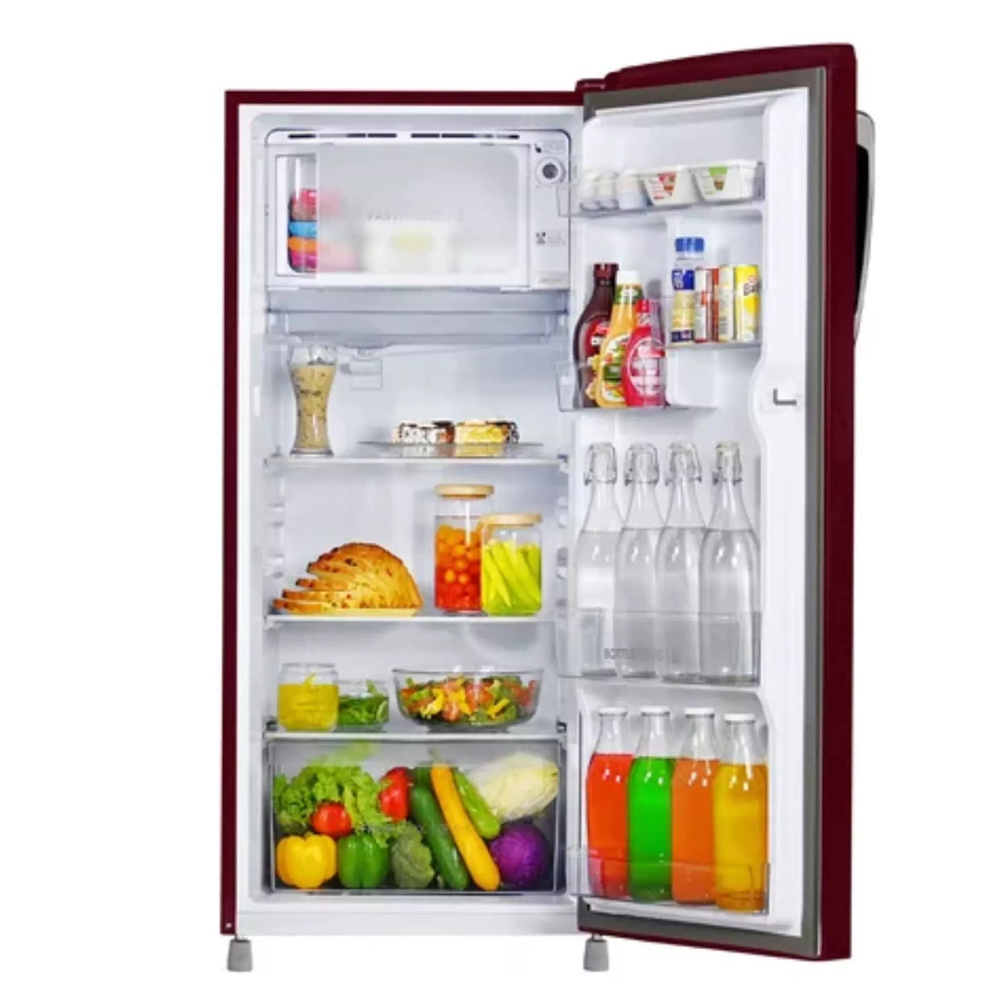 Haier 205 L 3 Star Direct Cool Single Door Refrigerator (Red Rose , HRD-2263CRR-N)