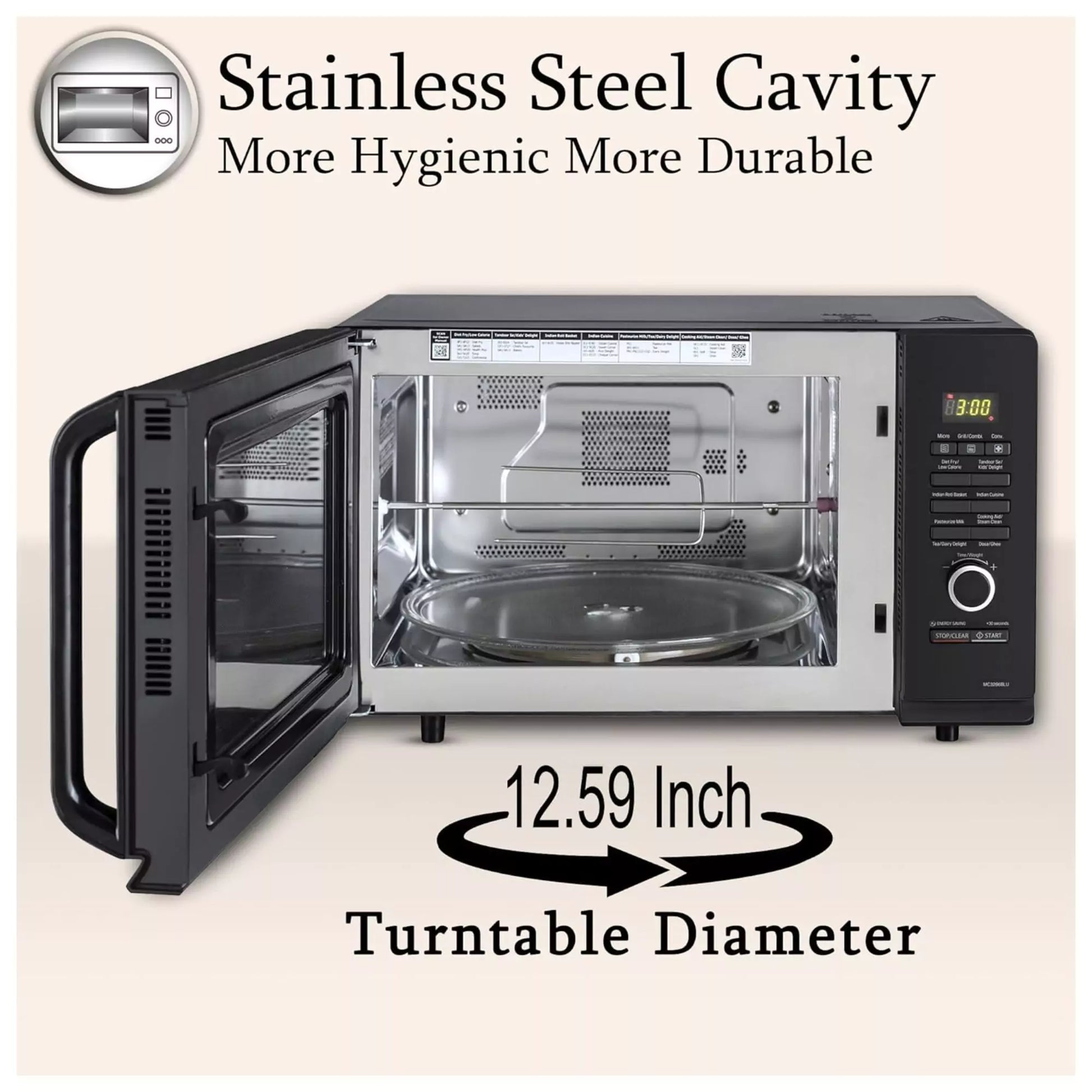 Steam Clean with LG 32 L  Convection Microwave Oven