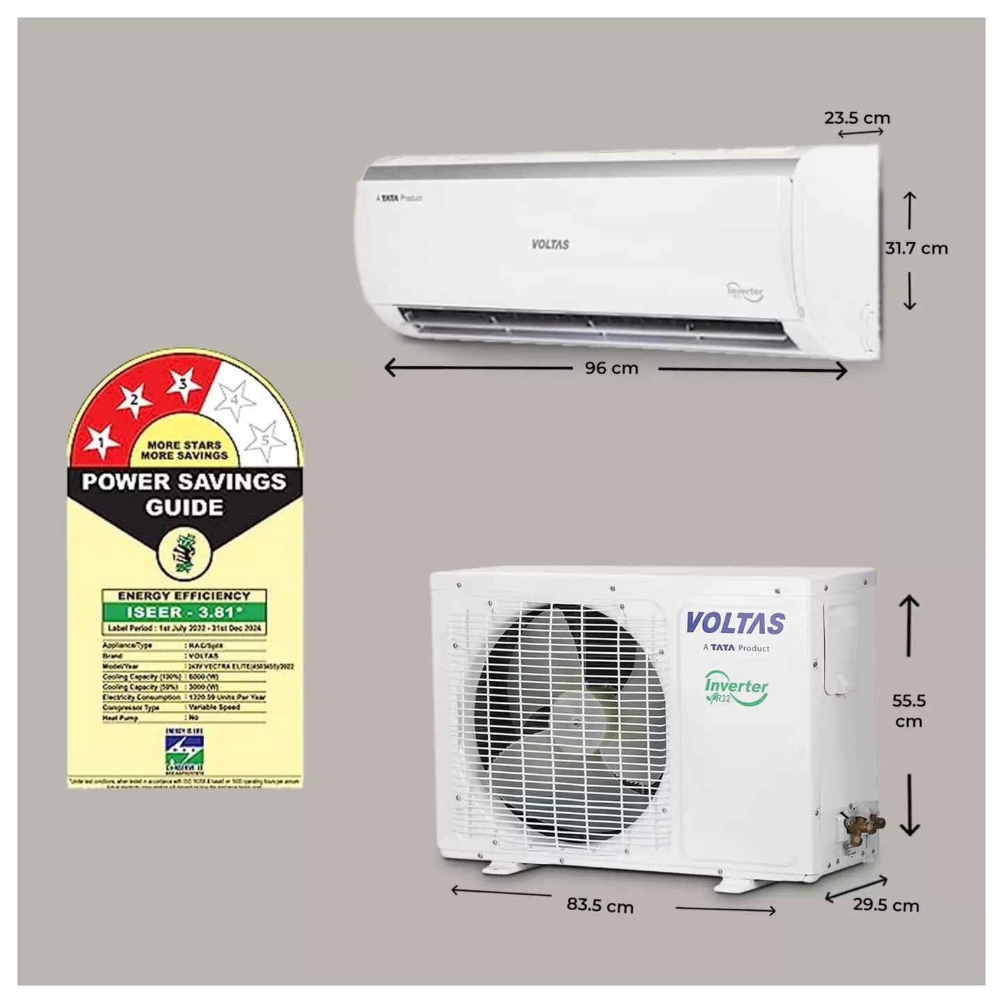 Voltas 2 Ton 3 Star, Inverter Split AC- 2 unit