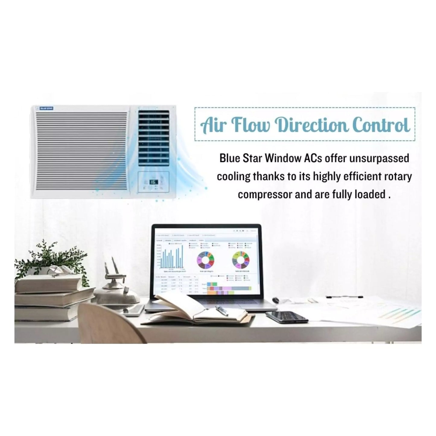 Blue Star 1.5 Ton 3 Star Fixed Speed Window AC with air flow direction control