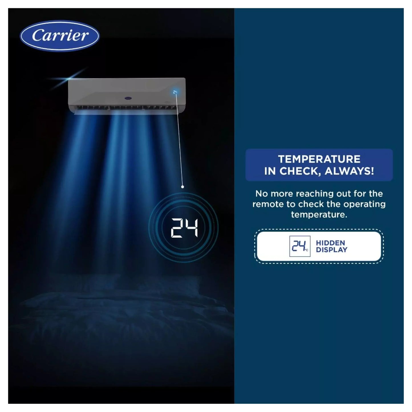Carrier 1.5 Ton 5 Star Inverter Split Ac with temperature in check , always