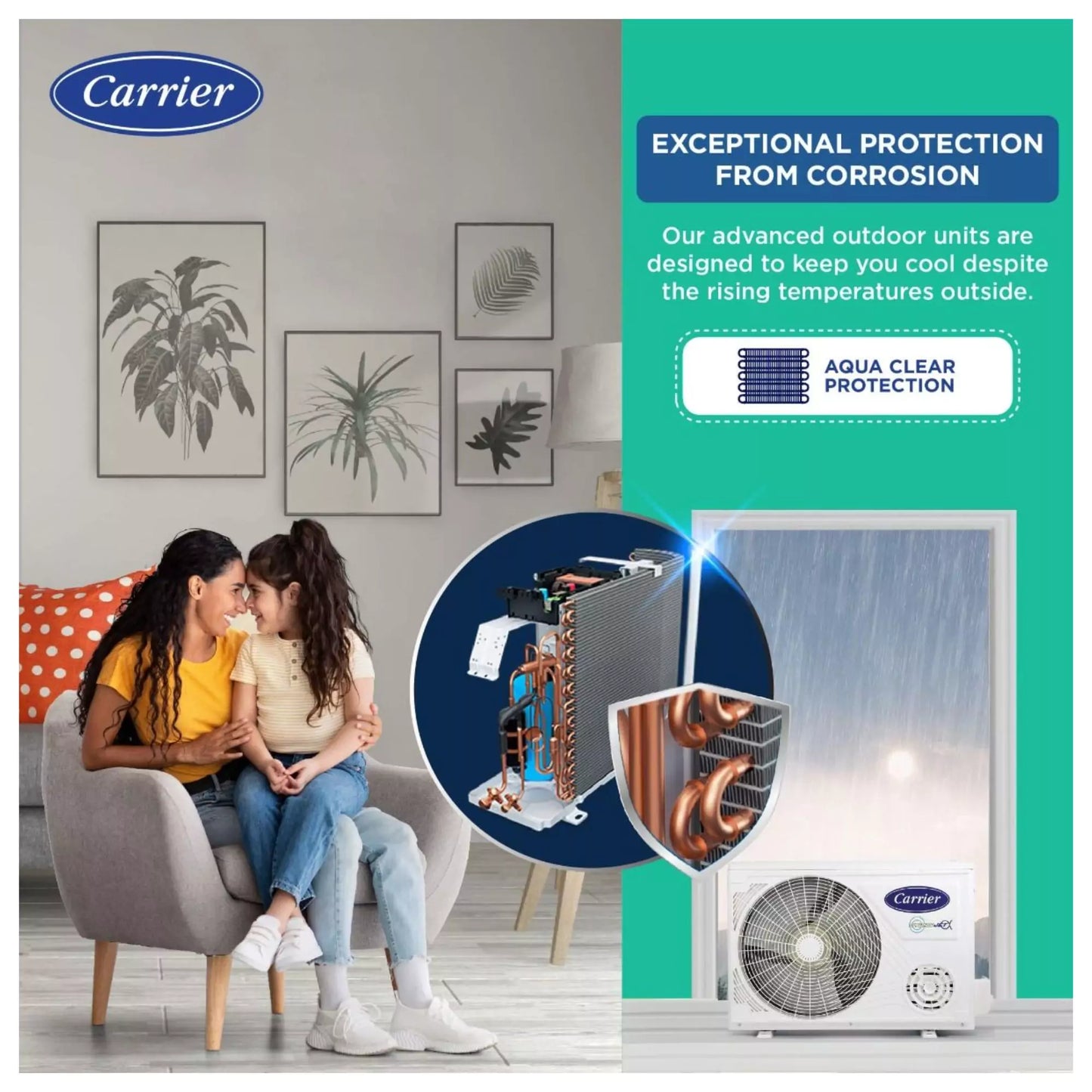 Carrier 1.5 Ton 5 Star Inverter Split Ac with exceptional protection from corrosion