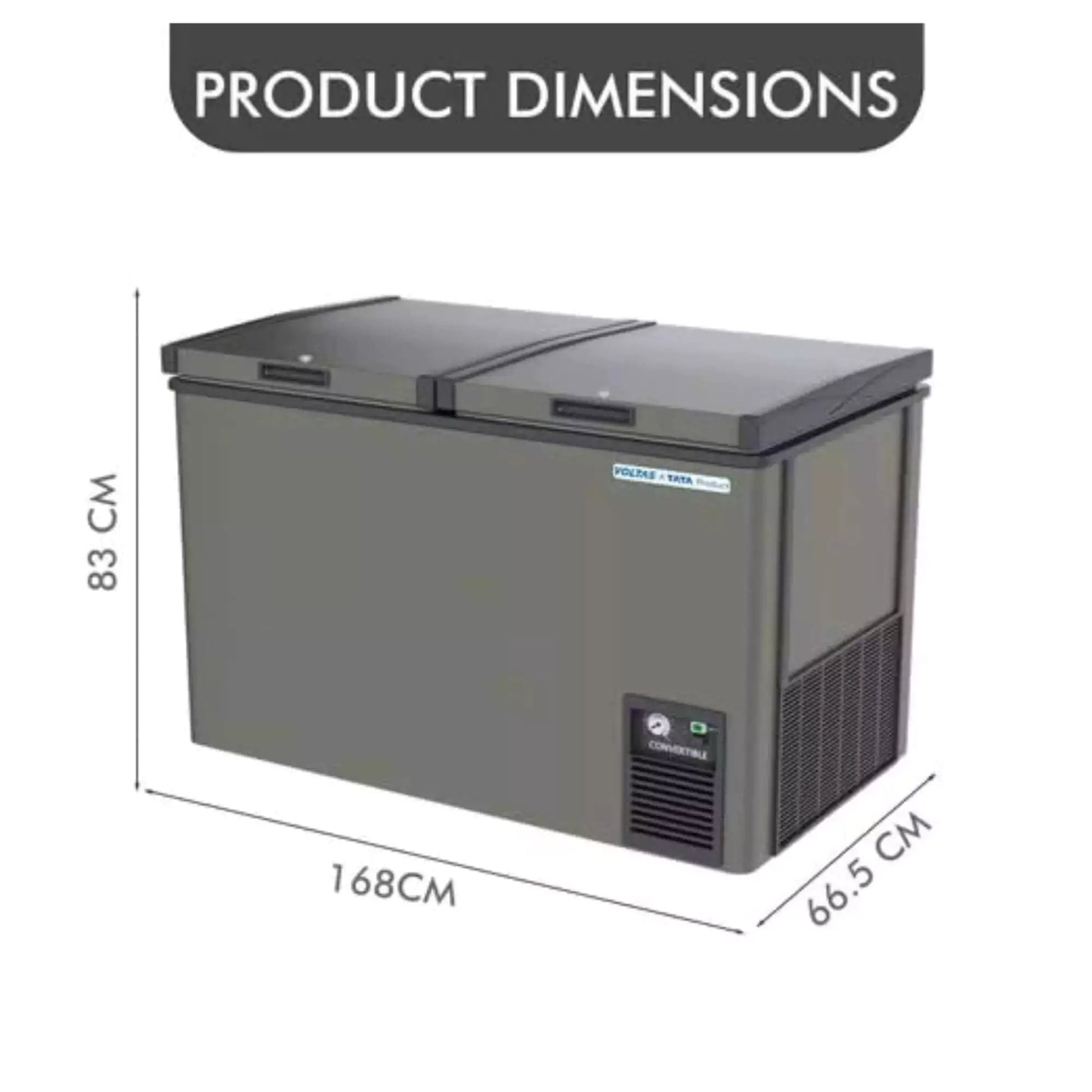 Voltas Double Door Deep Freezer 320 Liters, Convertible, GREY (CVF320DA4-P)