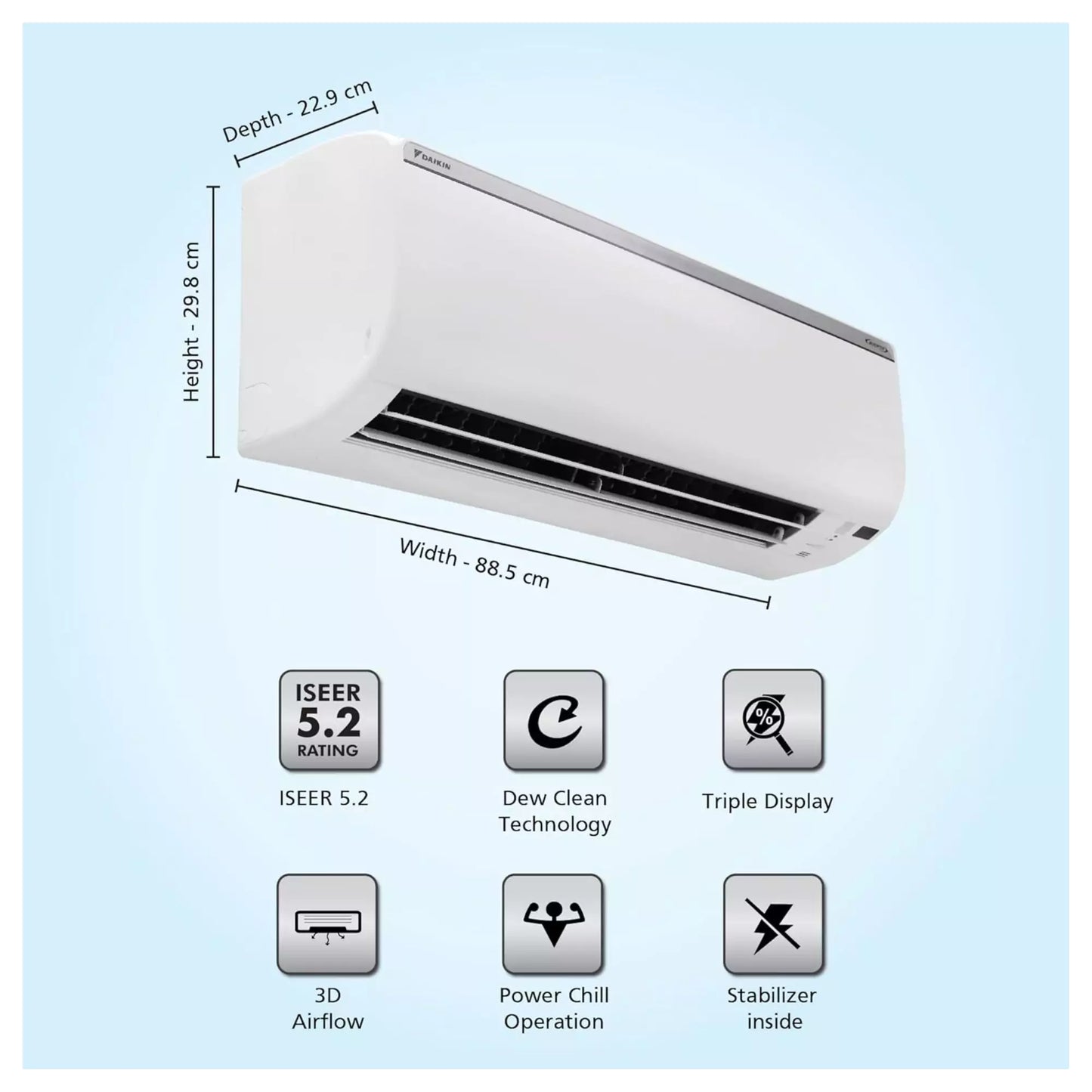 Daikin 1.5 Ton 5 Star Inverter Split AC (FTKM50U,White)
