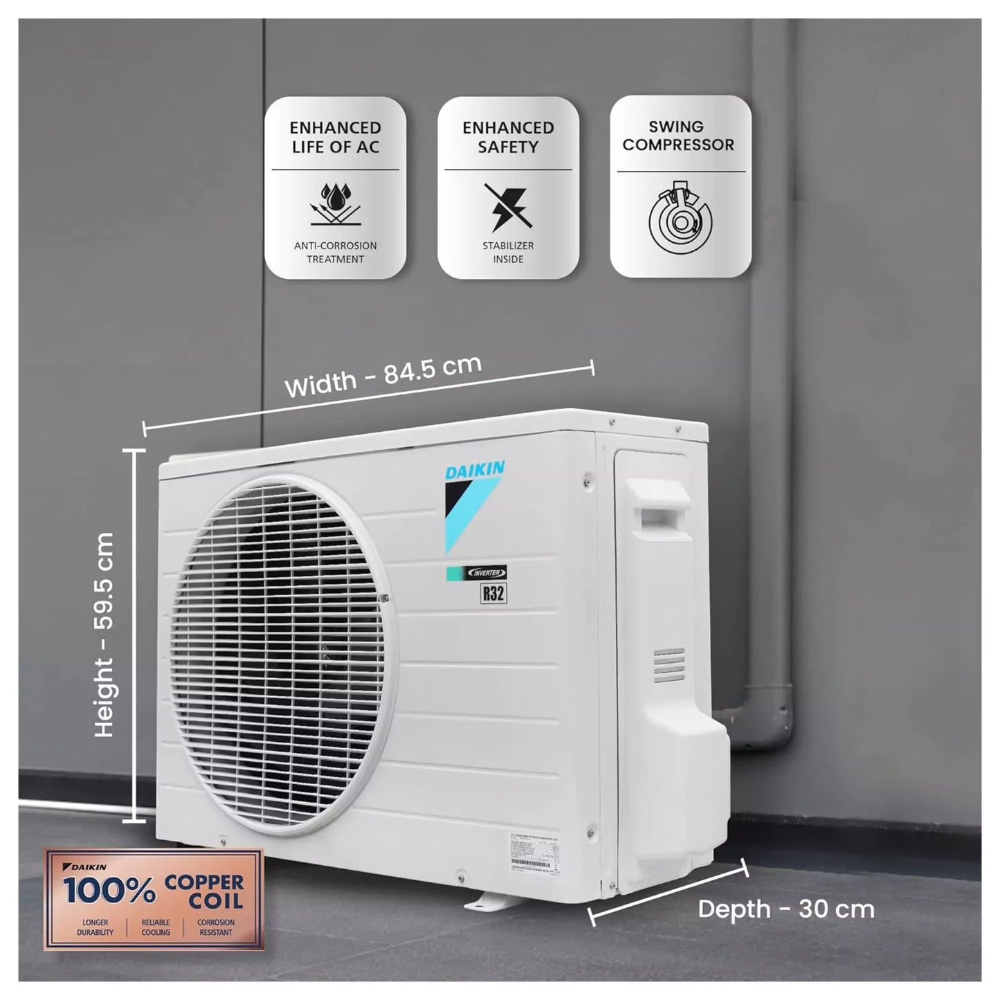 Daikin 1.5 Ton 5 Star Inverter Split AC with swing compressor