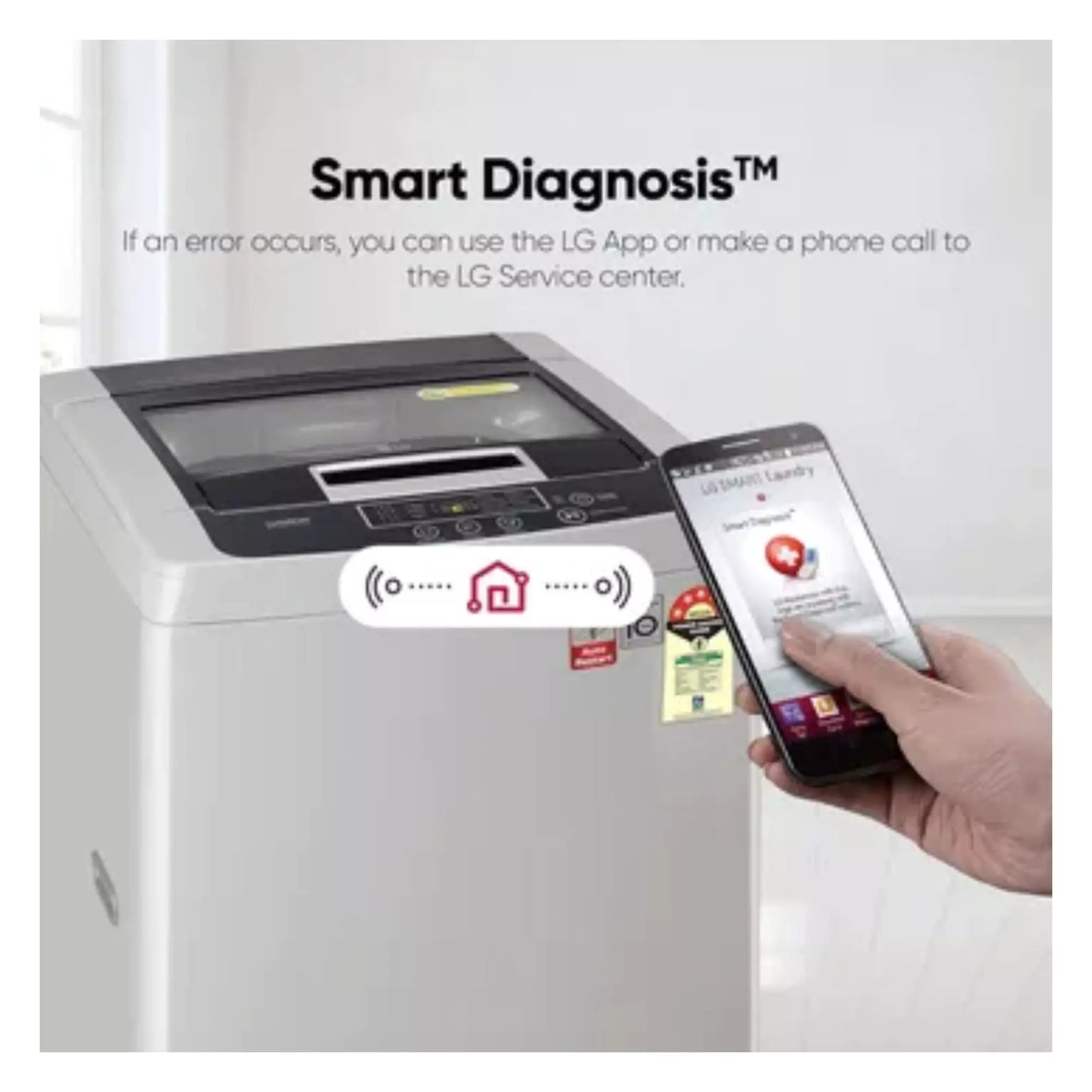 LG 7.5 kg Fully Automatic Top Load Washing Machine Silver (T75SKSF1Z)
