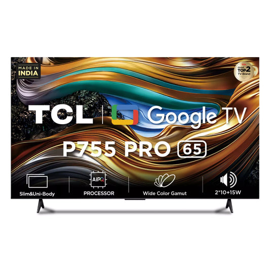 TCL 165.1 cm (65 inch) Ultra HD (4K) Google TV, 65P755 PRO, Black