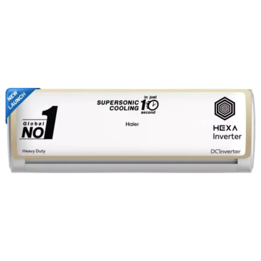 Haier 1.6 Ton 5 Star Split Inverter with Anti Bacterial Filter, 60 High Ambient Performance, 20 Mtrs Air Throw,Super Heavy Duty AC - White  (HS19K-PYSG5BN-INV/HU19-5BN-INV, Copper Condenser)
