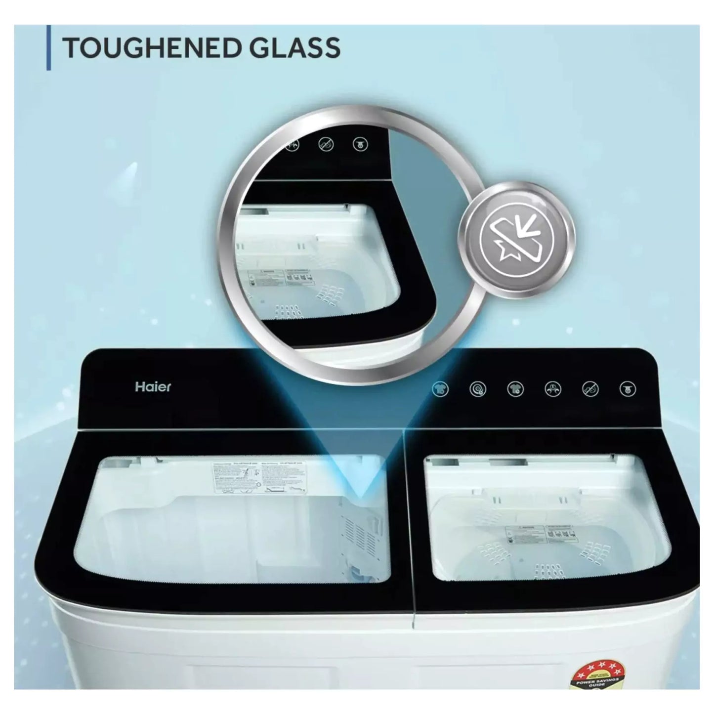 Haier 7.0 KG Semi Automatic Washing Machine (HTW70-178BKN)