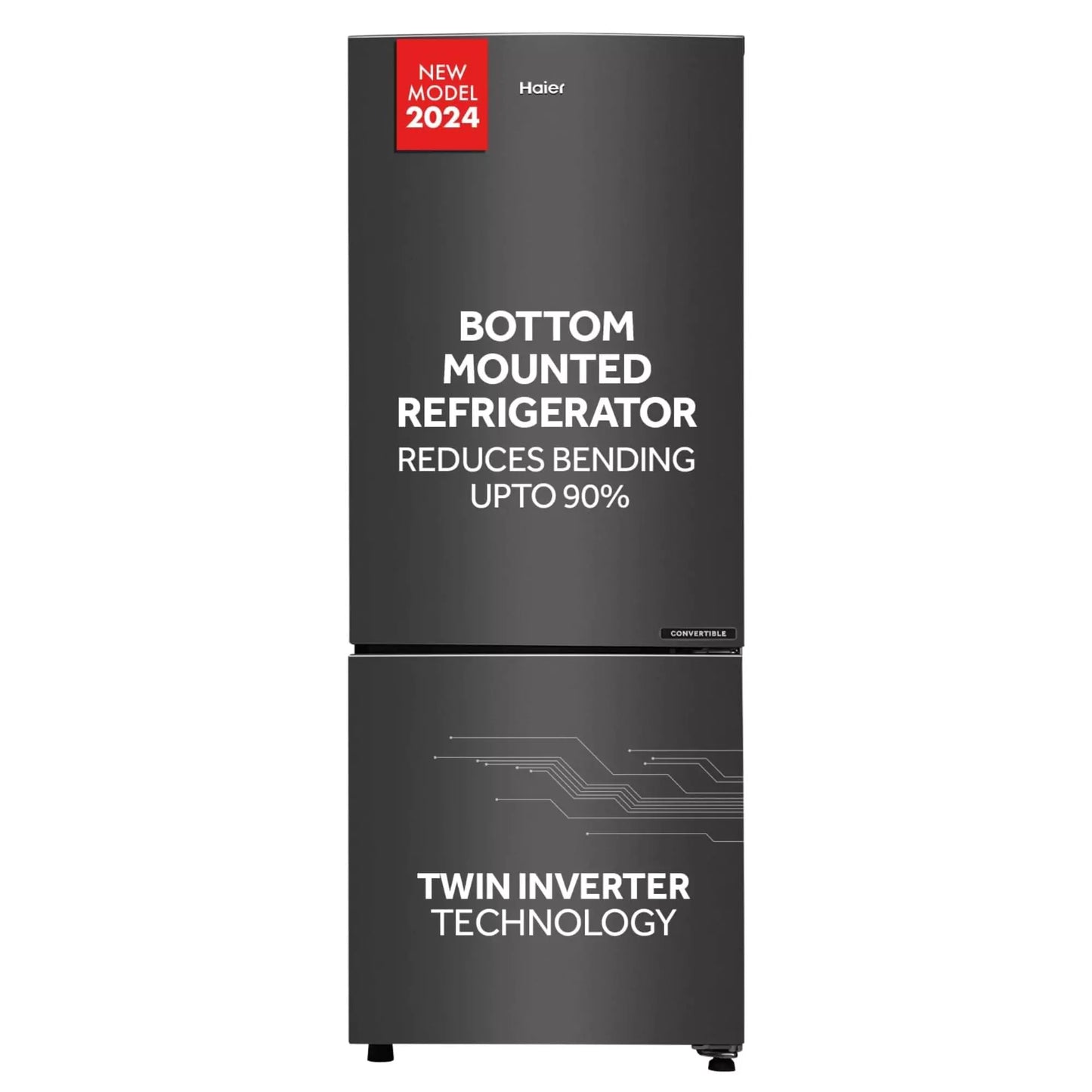 Haier 237 L, 2 Star, Frost Free Double Door Bottom Mount Refrigerator (HRB-2872BGB-P)