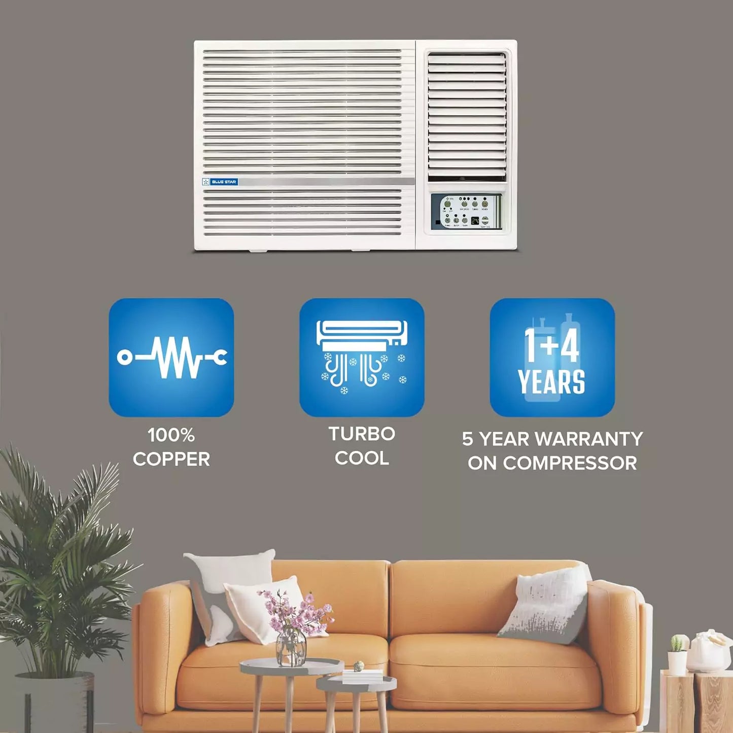 Blue Star 1.5 Ton 3 Star Fixed Speed Window AC (WFE318L, White)
