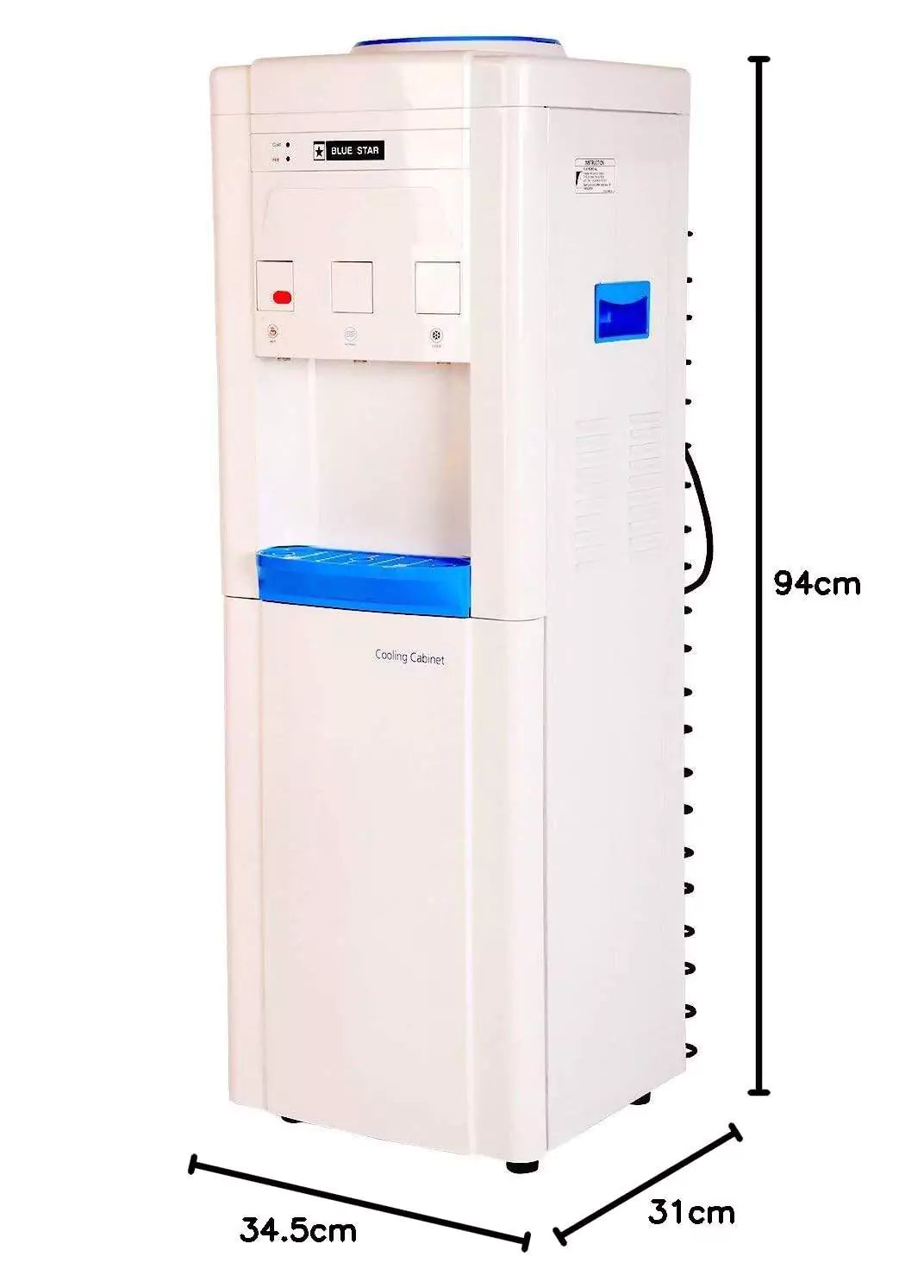 Bluestar Hot & Cold Normal Cooling Cabinet Water Dispenser (Bwd3Fmrga, White)