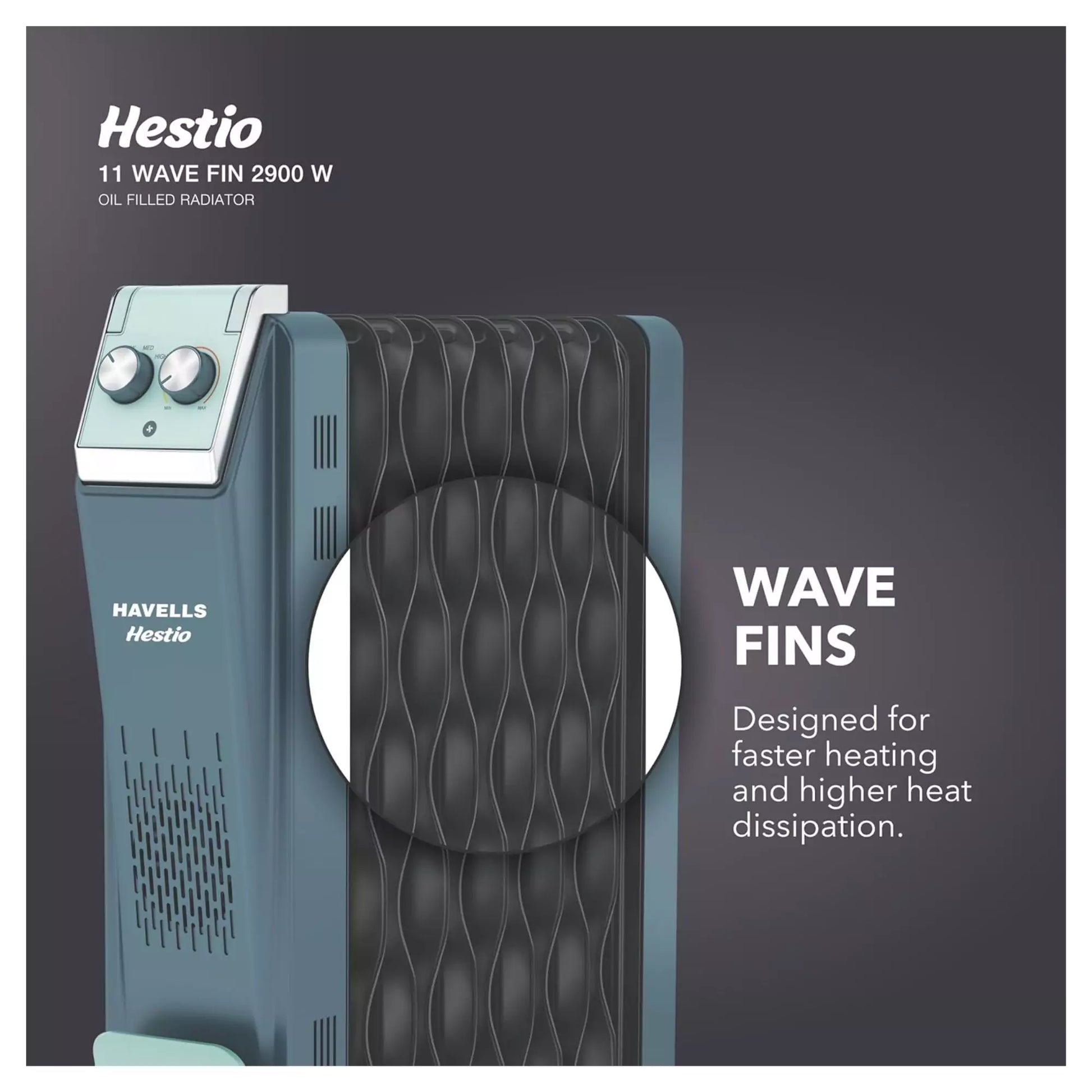 Havells Hestio 11 Wave Fin OFR  with wave fins