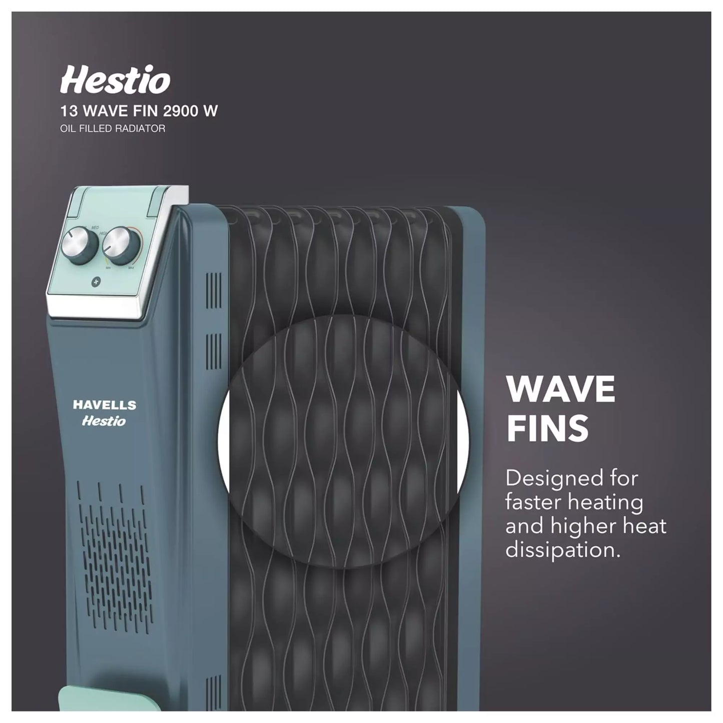 Havells Hestio 13 Wave Fin OFR 2900 Watt with 3 Heat Setting