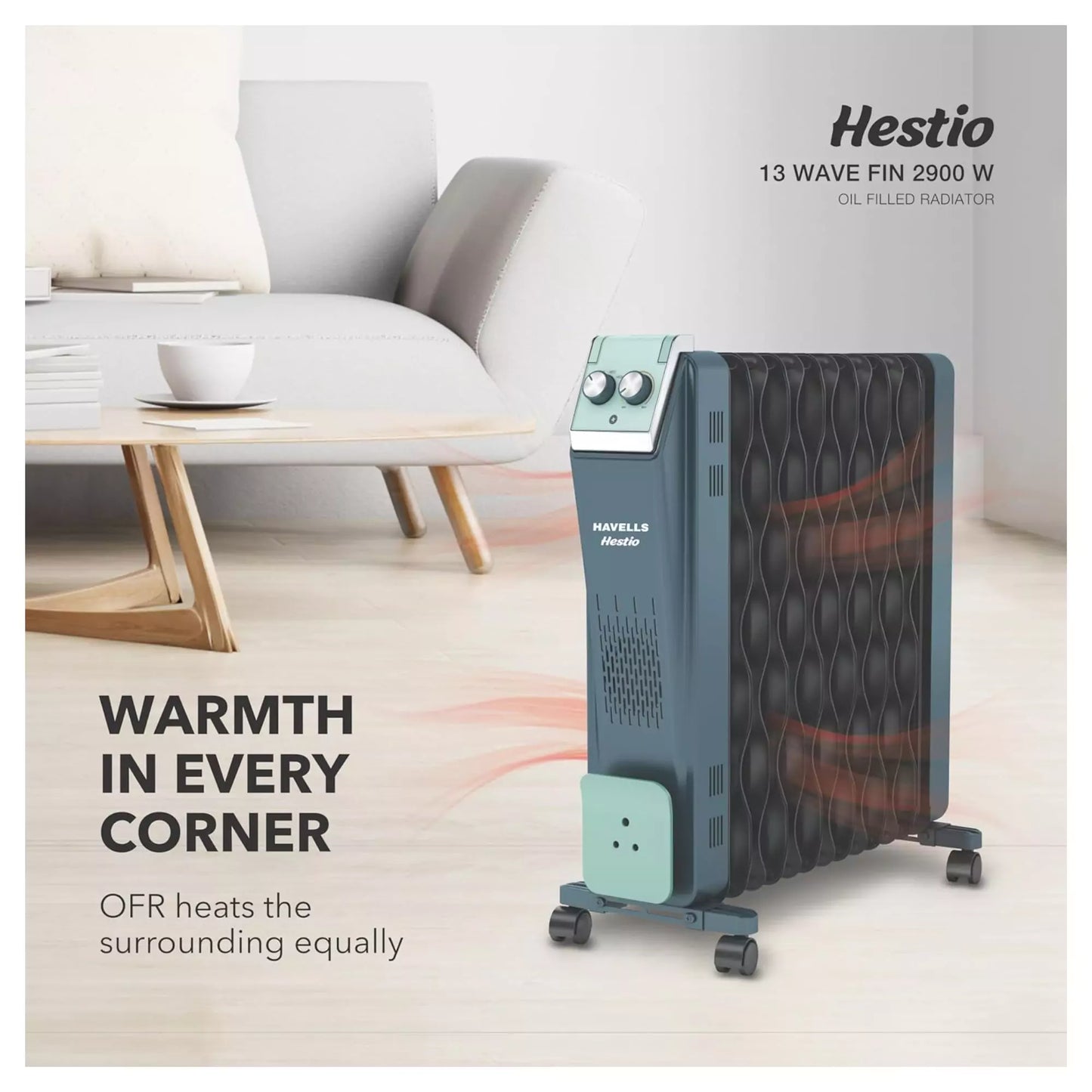 Havells Hestio 13 Wave Fin OFR 2900 Watt with 3 Heat Setting