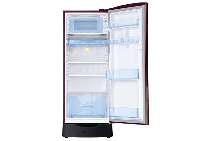 Samsung 183 L, 5 Star, Digital Inverter, Direct-Cool Single Door Refrigerator (RR20F2825BR/NL, Begonia Red, Base Stand Drawer)