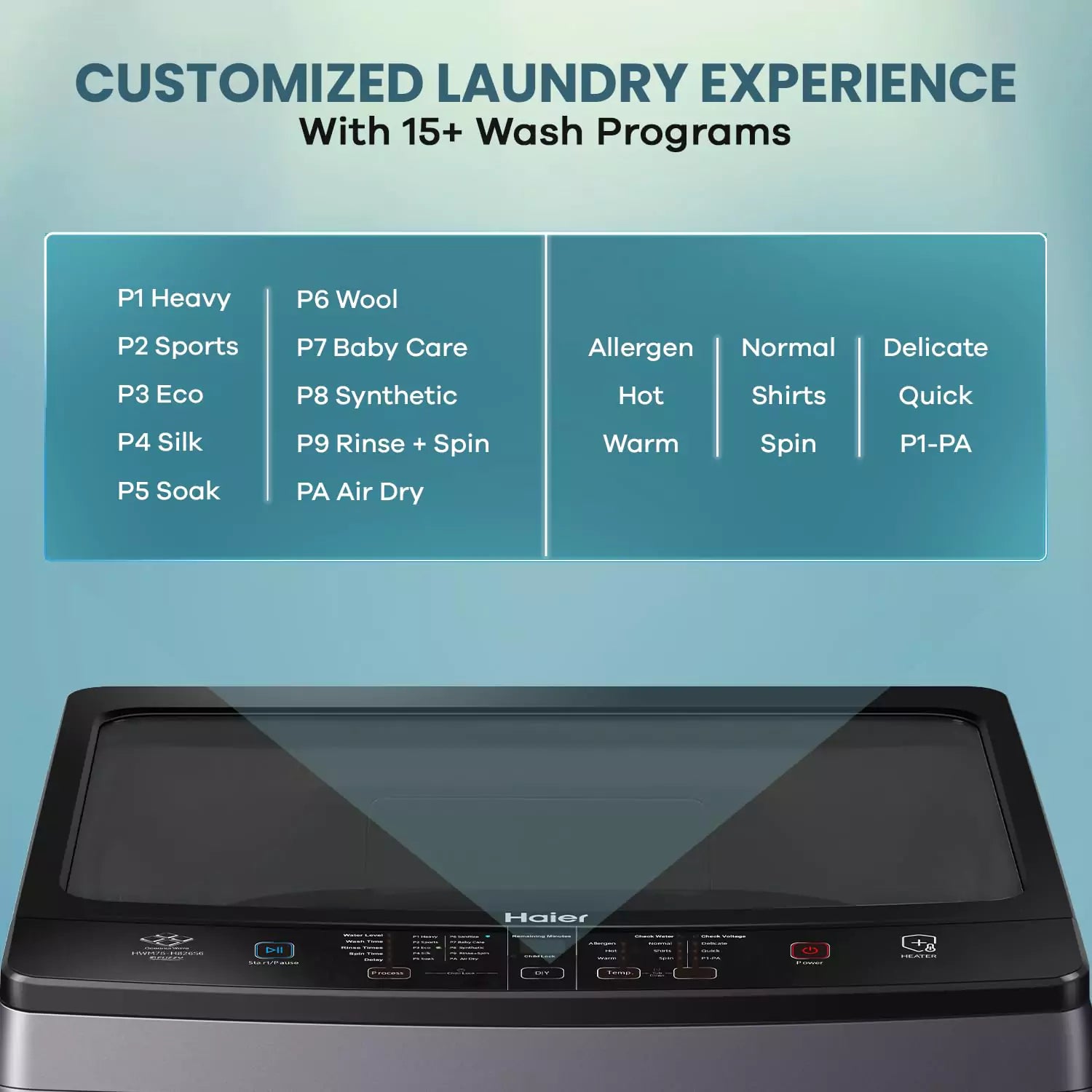 Haier 8 Kg 5 star Fully Automatic Top Loading with 15+ wash programs