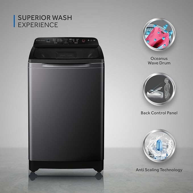 Haier 9 Kg Top Load Automatic Top Load Washing Machine for Home HSW90-688EBK.