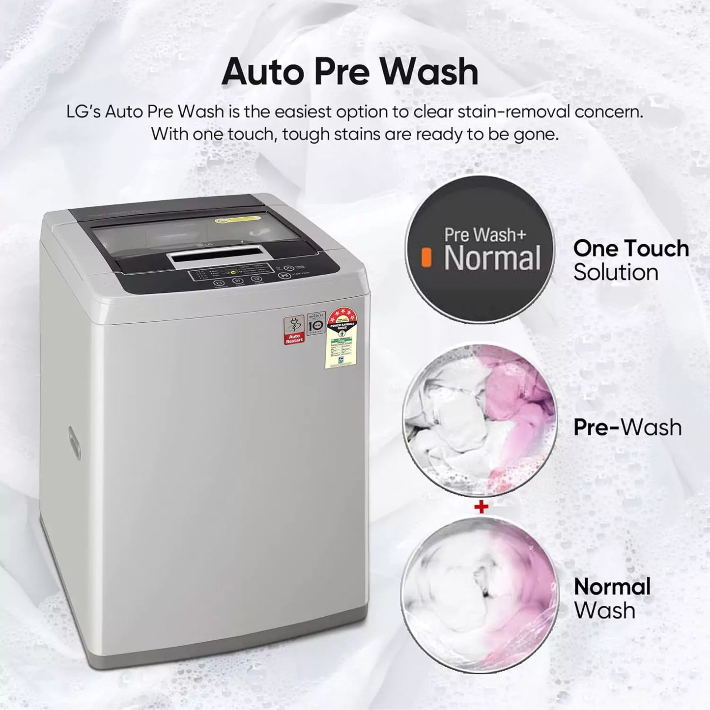 LG 7 Kg 5 Star Fully Automatic Top Loading Washing Machine (T70SKSF1Z)