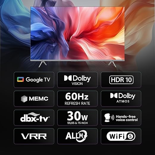 Haier 164 cm (65) P7GT Series 4K Ultra HD Smart LED Google TV 65P7GT-P (Grey)