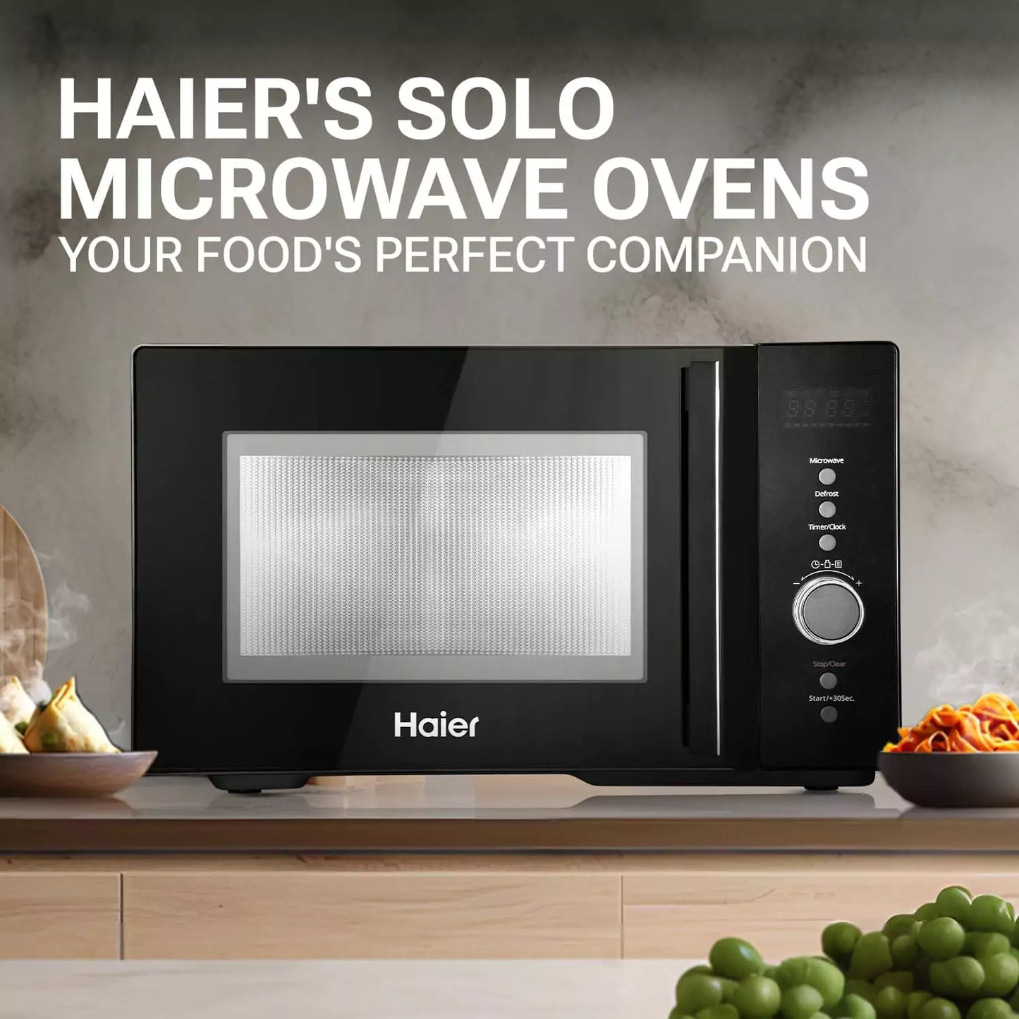 Haier 23L Solo Microwave Oven HIL2301MBEJ with elegant design to complement your kitchen