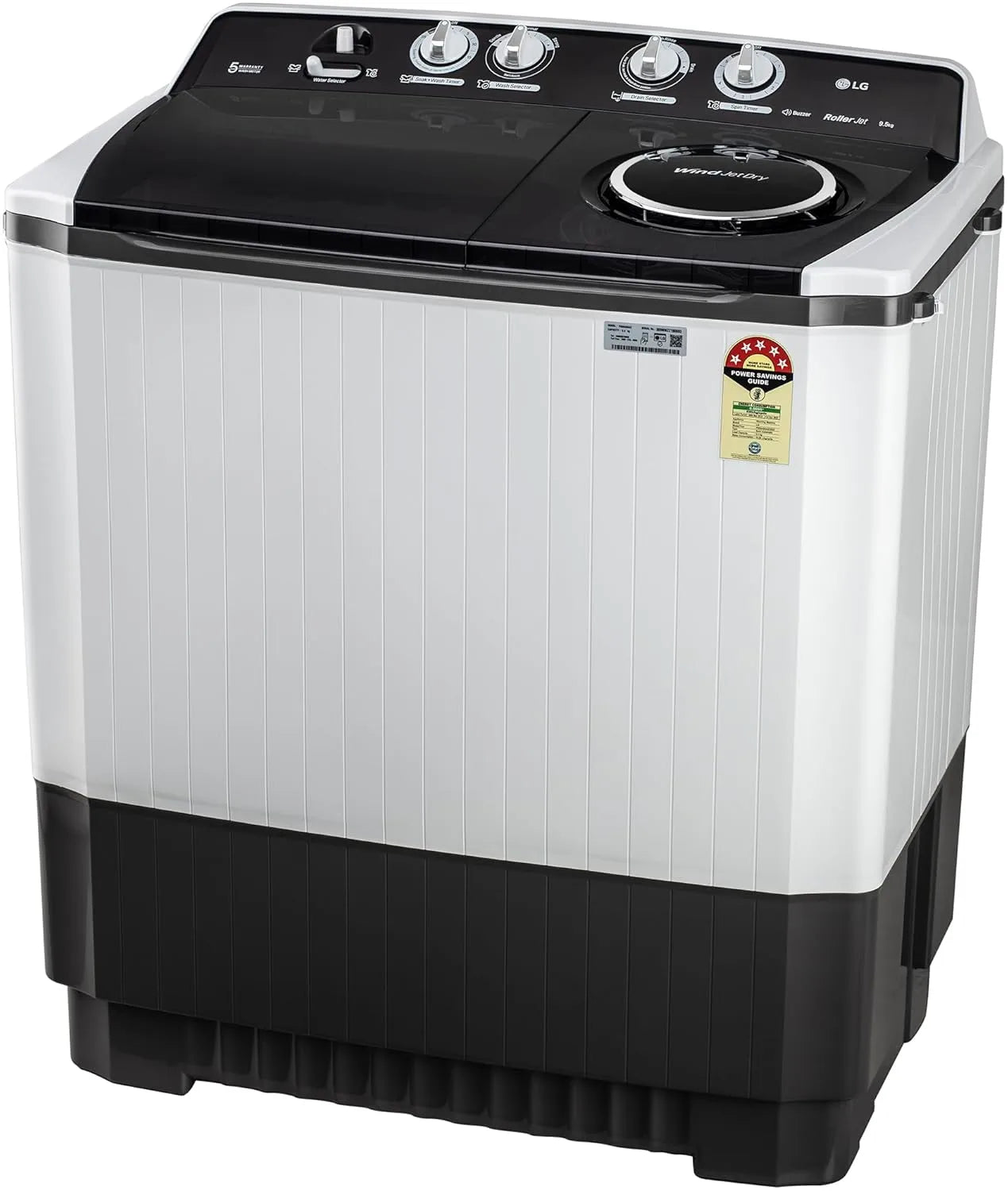 LG 9.5 kg 5 Star Semi-Automatic Top Load Washing Machine (P955ASGAZ, Dark Gray)